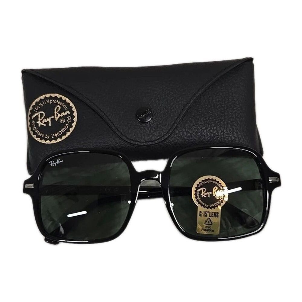 Ray Ban Sunglasses RB 1973 901/31 SQUARE II Frame Italy Black Women’s NEW